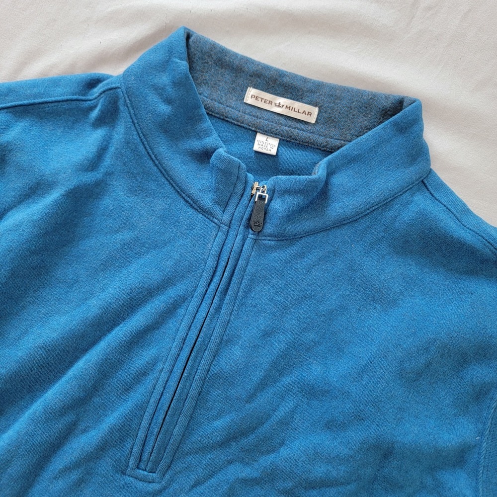 Peter Millar Full Zip Golf Vest‎ Mens L Blue Sleeveless Golfing
